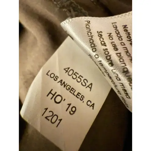 Nation Ltd Wms Sz M Satin Elastic Waist Drawstring Mid-Rise Tapered Pants Brown