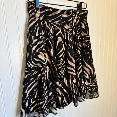 Alfani Black and Brown Zebra Print A-line Women’s Skirt Size Petite