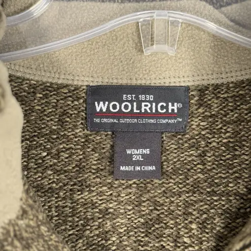 Woolrich Sweater Womens 2XL Marled Green 1/4 Zip Gorpcore Cabincore Heritage - Image 6