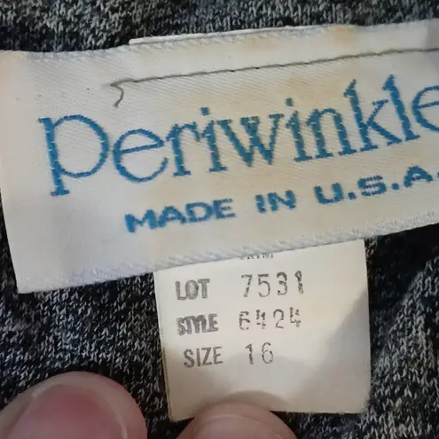 Periwinkle Grey lace collar Cottagecore Feminine Modest Dress size 16 vintage Gray