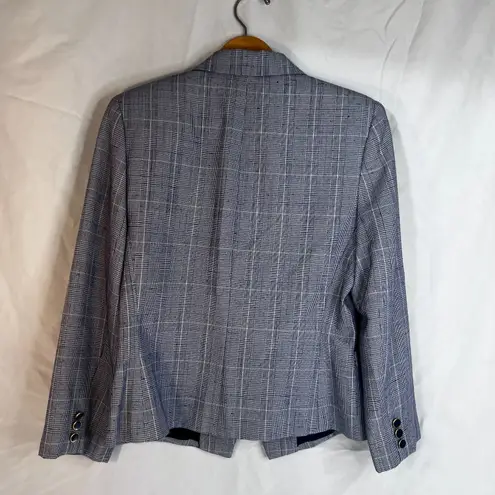 Gilmor Plaid Blazer VTG Single Breasted Suit Jacket Office Work Wear Size 10 Blue