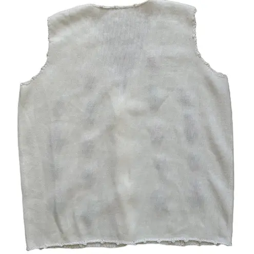 Vintage Floral Embroidered Lightweight Knit Vest Womens Size M Cottagecore Size M