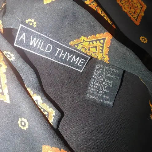 Vintage Long Duster Sheer 2X A Wild Thyme Button Down Jacket Geometric Patterns Orange Size undefined