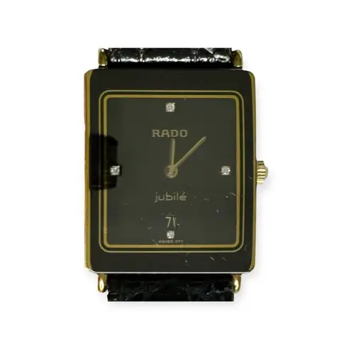 Rado ꔘ Iconic Jubile Integral Diamonds Watch ꔘ Black and Gold ꔘ Florence Strap