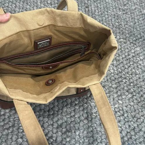 Polo Ralph Lauren Vintage 90's Canvas leather Tote Bag Multi Pocket Khaki Tan