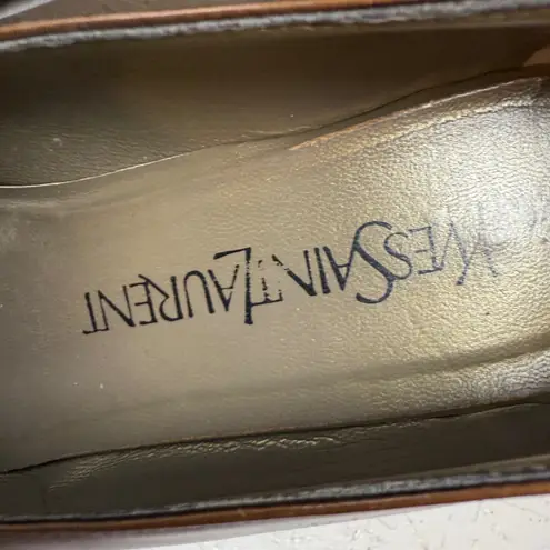 Yves Saint Laurent Bronze Leather SquareToe Block