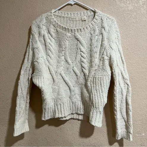 Anthropologie Sleeping on Snow |  cream plush knit pullover sweater XSP