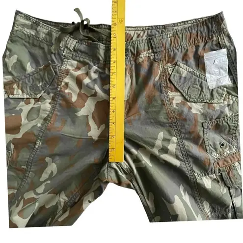 Norma Kamali  Women's Brown Camo  Cargo Jogger Drawstring Cuffs Pants Y2k Size 14