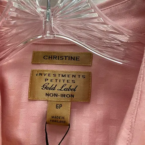 Investments Gold Label Cotton Pink Button up Long Sleeve shirt 6P NWT