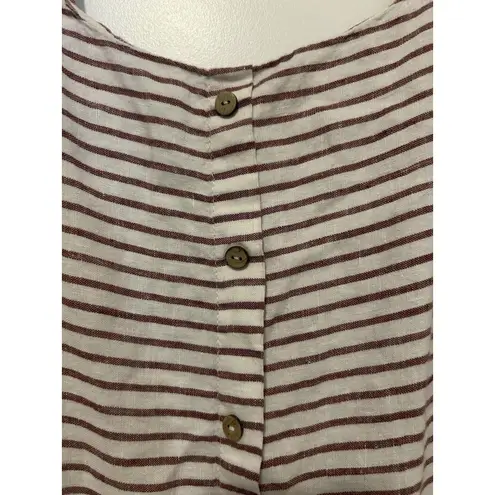 Artisan NY Womens Size Large Linen Striped Button Front Dress Game Day Mini