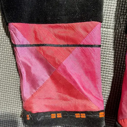 Coldwater Creek Womens Velvet Blazer Size L Multicolor Floral Embellished Art