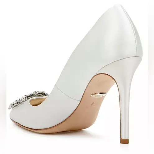 Badgley Mischka White Heels with Crystal Embellishment Size 8