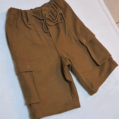 Free People NWOT  Charli Wool Longline Bronze Brown Cargo Shorts size XS