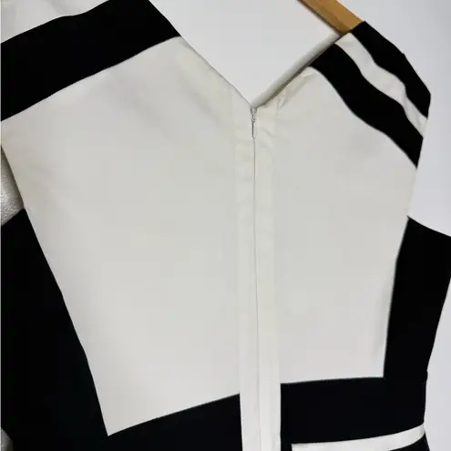 Karen Millen Stripey Colorblock Shift Cap Sleeve Dress Size 8