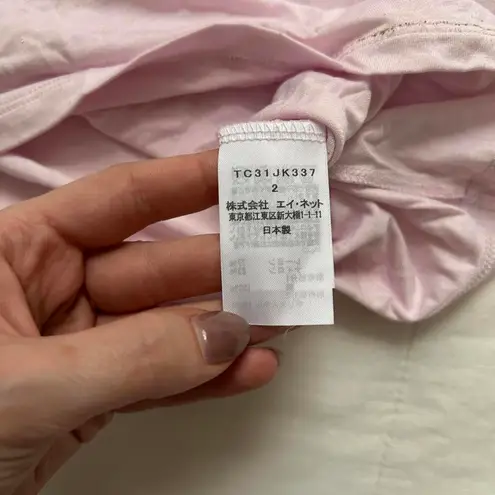 Tsumori Chisato Cute purple and gold glitter print draped top Size 2 Pink