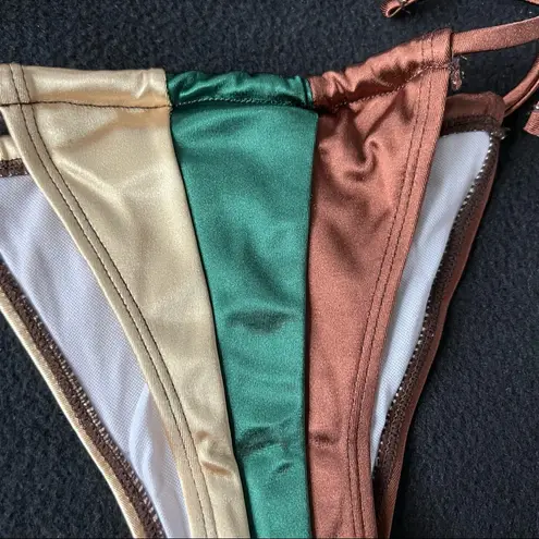 Boutique satin color block bikini set