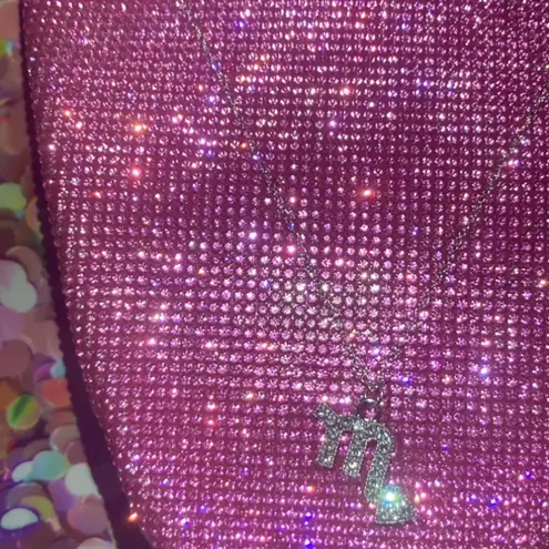 Boutique Scorpio Zodiac Sign Necklace Bedazzled Rhinestone Horoscope Birthday emo egirl