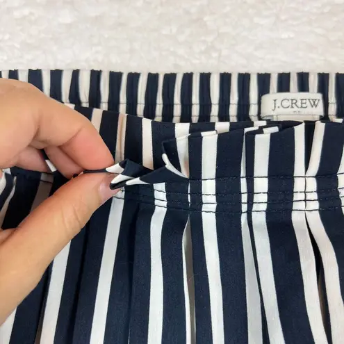 J. Crew Womens Nautical Midi Skirt Size 0 Mercantile Striped Pleated Blue White
