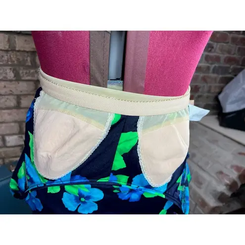 La cove swimsuit floral modesty panel skirtlet blue green Size 12