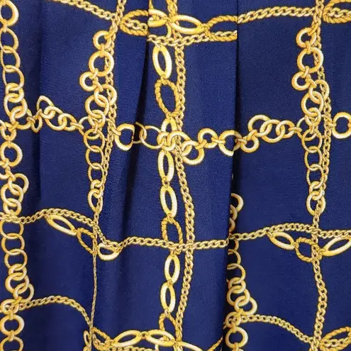 Alice Blue Stitch Fix navy baroque chain print satin tank size medium