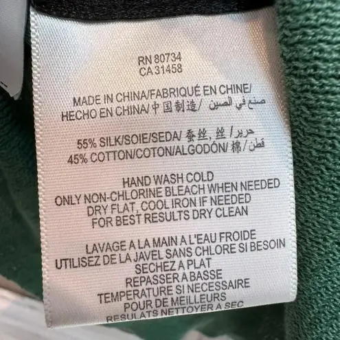 BCBGMAXAZRIA Vintage  Y2K Light Amazon Green Silk Babydoll Knit Blouse Size XS