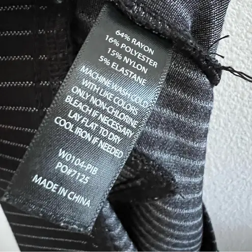 Betabrand Dress Pant Yoga Pants Vertical Stripe Black and Gray M