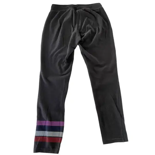 Reebok  Pants Women Small Black Ankle Stripe Pull On Knit Sweatpant Cotton Blend