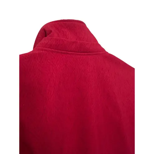 Free Country Size M Med Red Softshell Zip Jacket Faux Fur Lined Poly Spandex