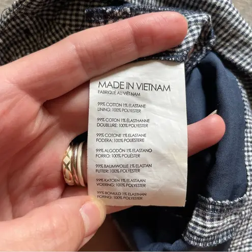 Club Monaco Navy White Gingham Vintage Style Cottagecore High Waist Mini Short 8