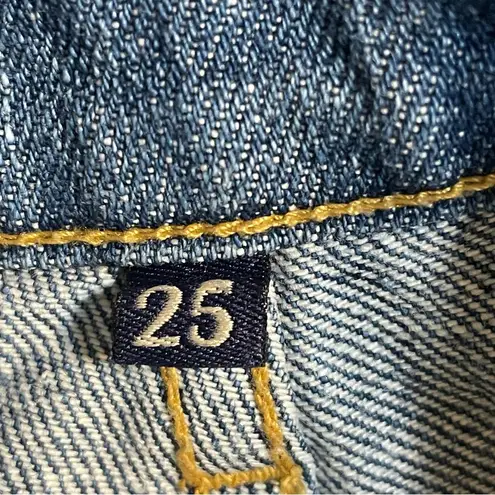 Carmar Denim Shorts With Flower Lace Trim Blue Size 25