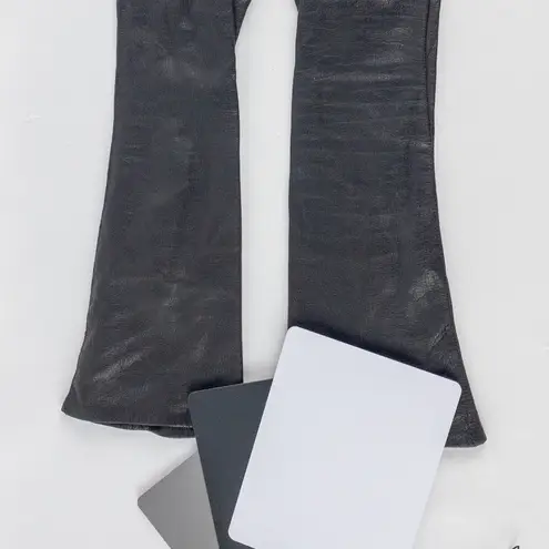 Fownes Vintage Long Black Leather Silk Opera Gloves Womens Small 6.5