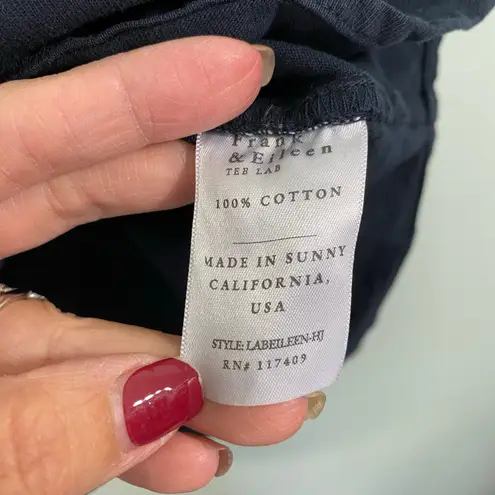 Frank & Eileen Tee Lab Labeileen HJ Black V-neck Button Up Shirt Size XS