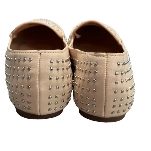 Chase and Chloe Beige Studded Pointed Toe Faux Leather Slip On Flats Size 6