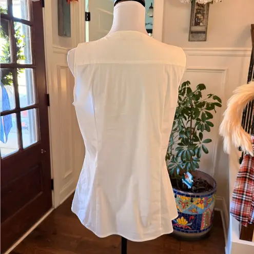 Club Monaco NWOT Stretch White Ruffle Front Button-Down Blouse