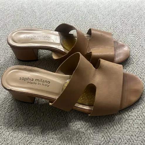 Sophia Milano Slip-On Wedge Sandals.
