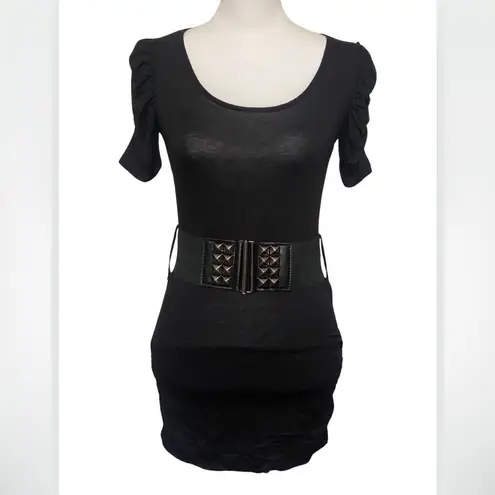 Body Central Black Removable Studded Belt Mini Dress Small
