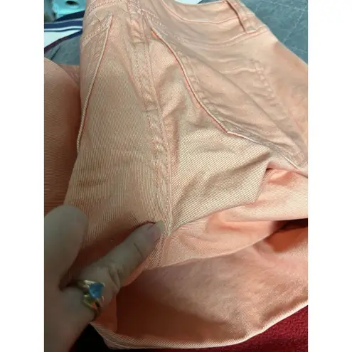 Ella Moss NWT Women's Size 24 Jean Mid Straight Ankle Light Coral Button Fly CPZ