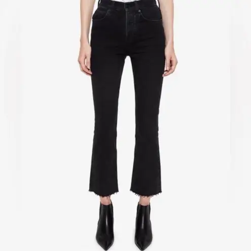 ANINE BING Tristan Charcoal Black Raw Hem Bootcut Jeans Size 25