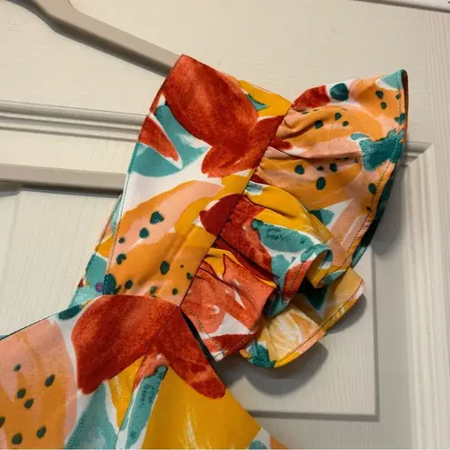 JODIFL Sleeveless Dress Floral Print Vibrant Babydoll Hawaiian Womens Size Small