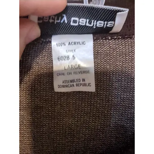 Cathy Daniels Women's Large Brown Tunic & Pants, 2PC Set, Ornamental Clasps