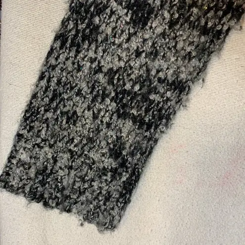 Sioni womens medium knit open front cardigan sweater black glitter sparkle leath