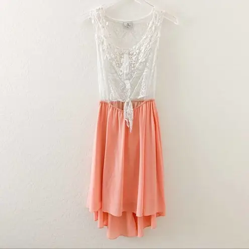 Hot & Delicious white lace orange skirted dress