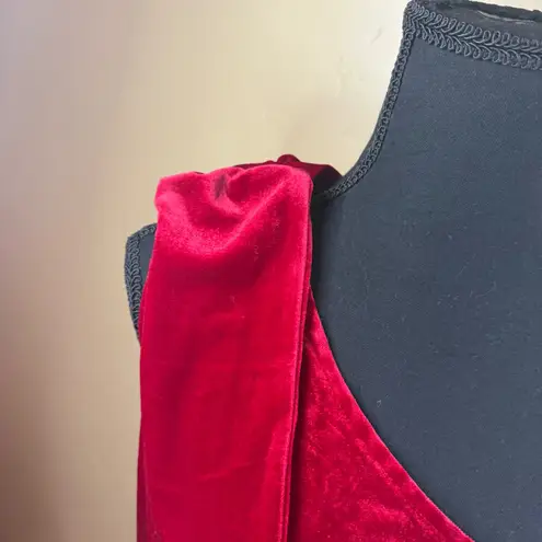 Merokeety ONE SHOULDER SLEEVELESS VELVET SLIT MAXI DRESS Holiday Red Formal XL