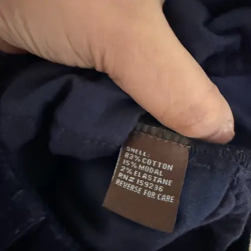 J. McLaughlin Navy Blue Corduroy Straight Leg MidRise Pants Sz 6