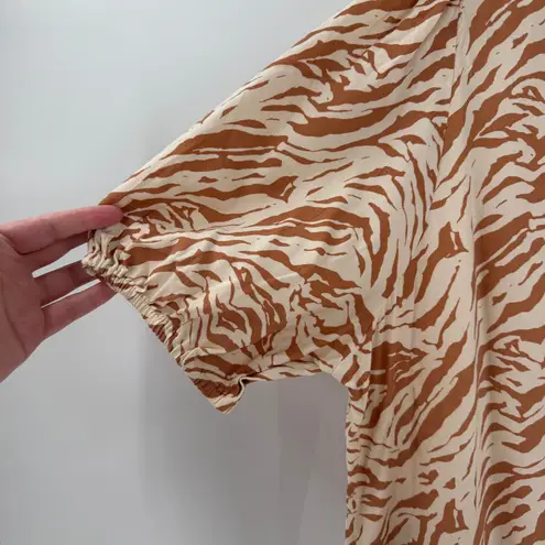 Noisy May  Animal Print Button Up Tiered Shift Dress Women's Size Large