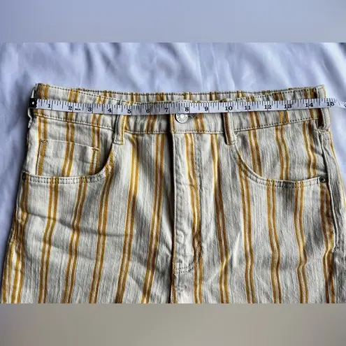 Pilcro by Anthropologie Yellow and Cream Striped High Waist Shorts 30