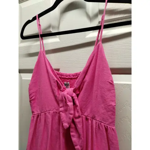 Tabitha Brown for Target Size Small Pink Red Color Block Linen Blend Tank Dress