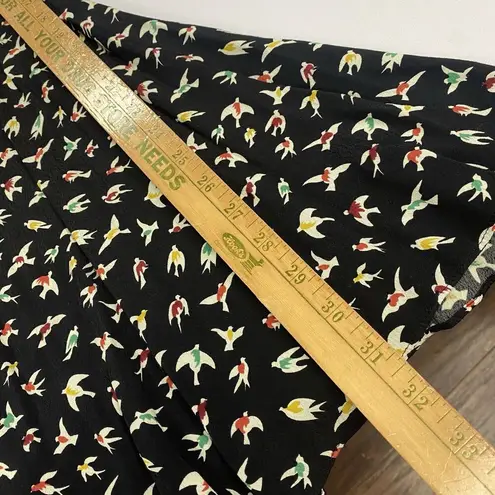 Cooperative Women's Black skater dress with multi-color bird print size 0