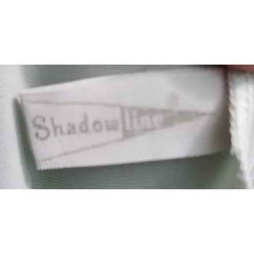 Shadowline Nightgown Lace Trim Sleeveless Long Maxi Lingerie Gown Large Green