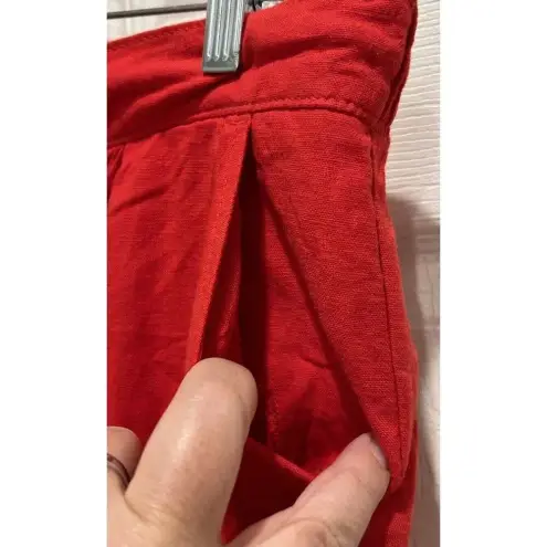 Tommy Hilfiger  Red Linen Blend‎ Nautical Rope Drawstring Shorts Womens Size 6